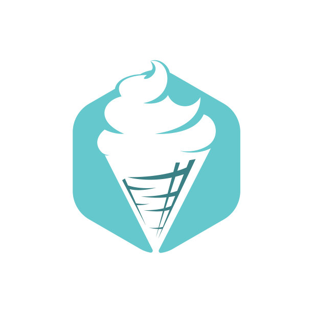 有华夫蛋筒标志的冰淇淋图片下载