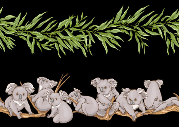 考拉熊无缝图案图片下载