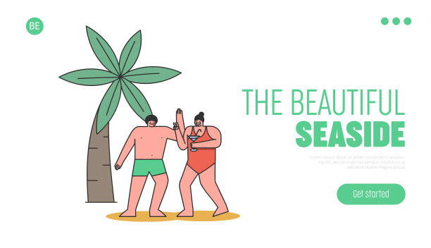 在海边度假的概念网站图片下载