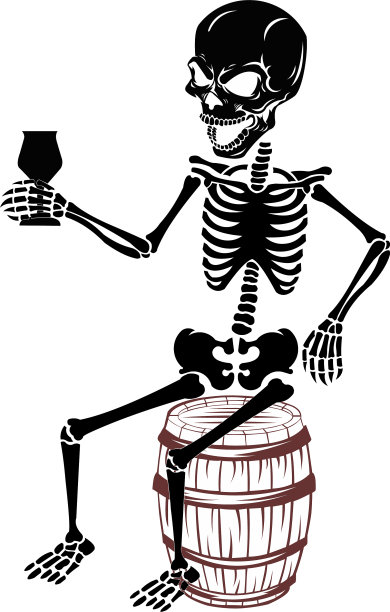 骷髅人物骷髅在喝水图片下载
