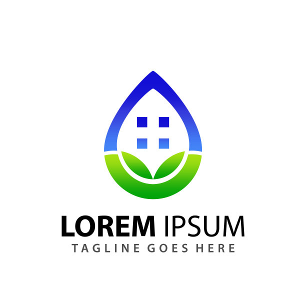 落叶屋商业公司的现代标志图片下载