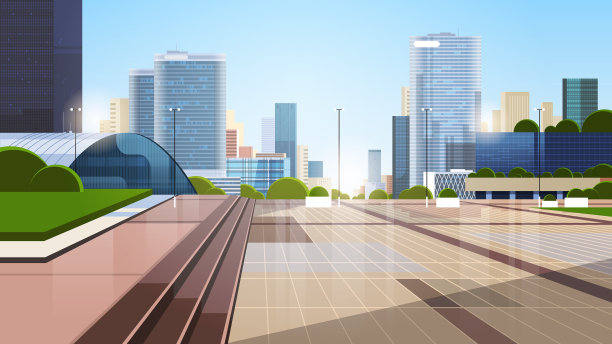 空荡荡的市中心街道没有人和汽车图片下载