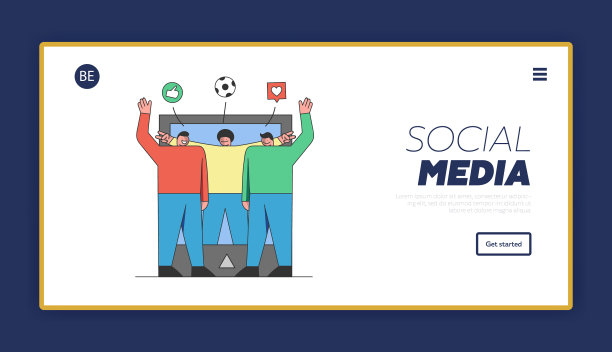 社交媒体概念网站登陆页面组图片下载