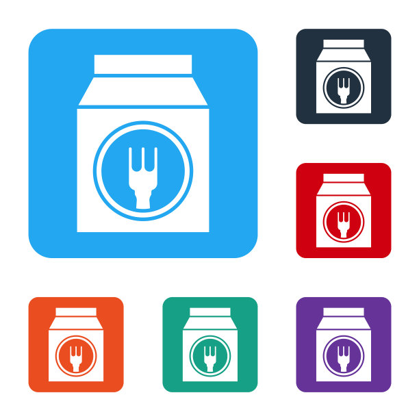 白色的在线订购和快餐外卖图标图片下载