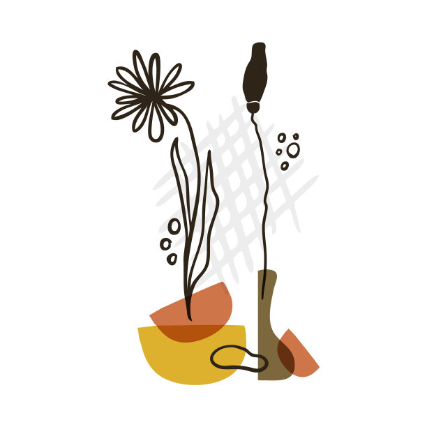 抽象花艺叶背景手绘图片下载