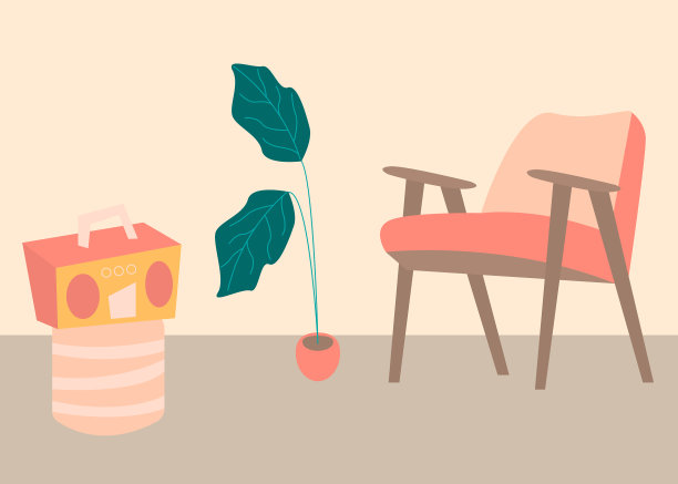 家居装饰植物装饰平面设计风格图片下载