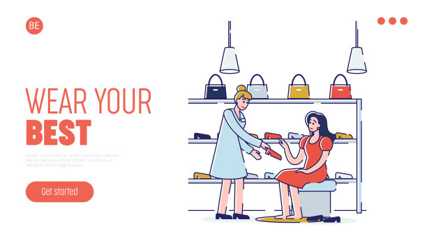 在鞋店网站购物的概念图片下载