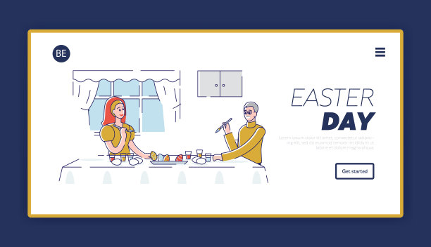 复活节快乐概念网站登陆快乐页面图片下载