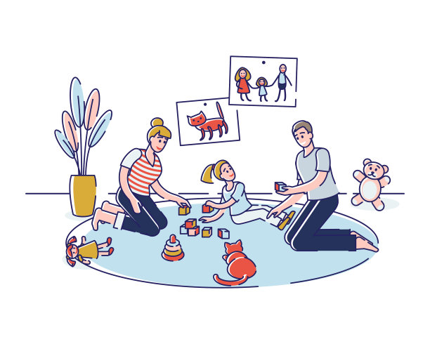 父母与孩子共度闲暇时光的概念图片下载