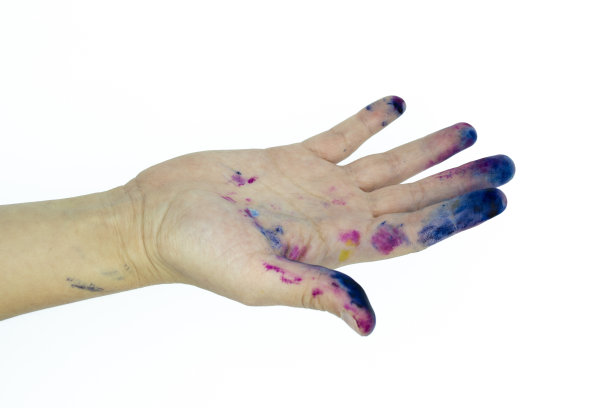 艺术家女人邋遢的手。图片下载