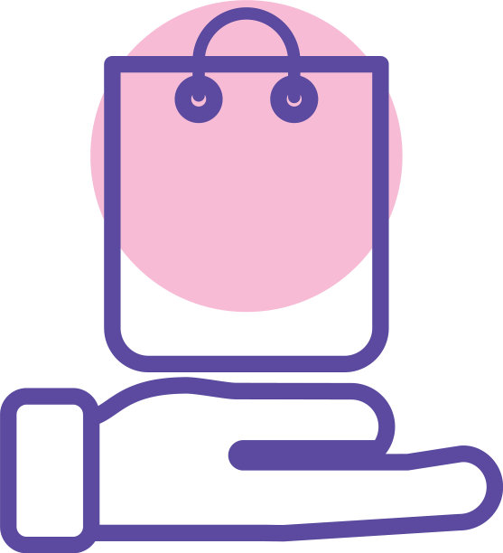 购物袋纸线条造型图标图片下载