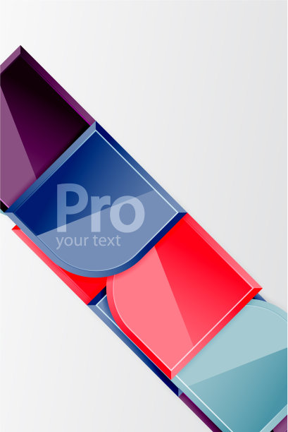 光滑的玻璃方块与圆形元素几何图片下载