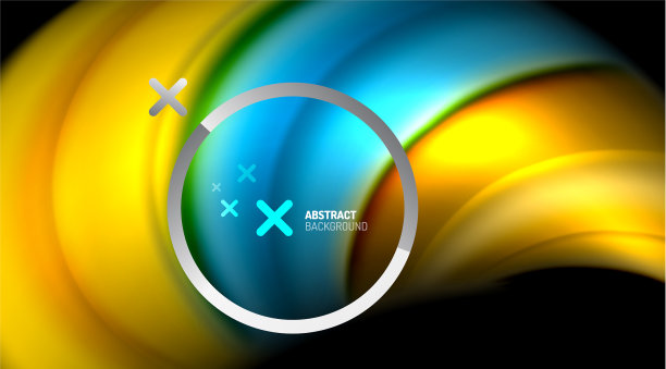 漩涡曲线模糊了彩色全息线图片下载