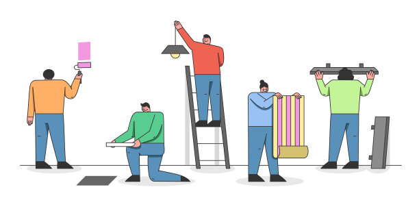 家居修理概念男人和女人做修理图片下载