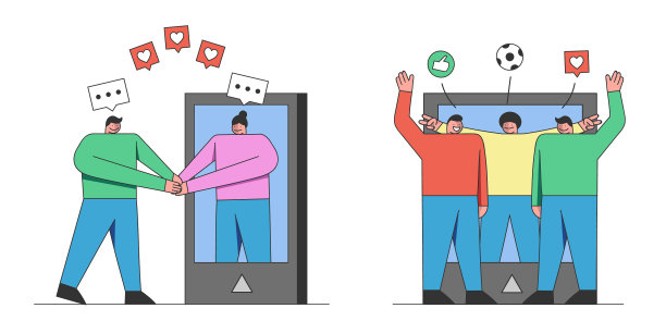 社交媒体友谊和约会概念图片下载