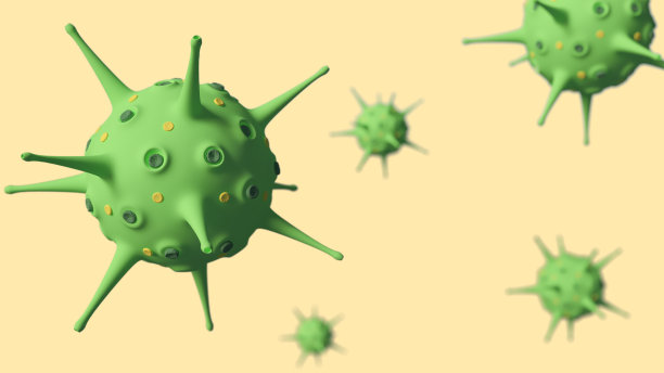 病毒细胞图解。Covid - 19/ SARS /细菌/病毒3d渲染图像。图片下载
