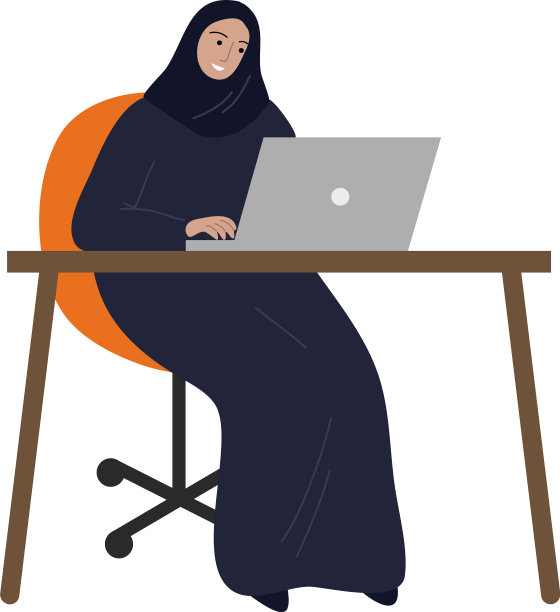 穿着传统民族头巾的穆斯林女商人图片下载