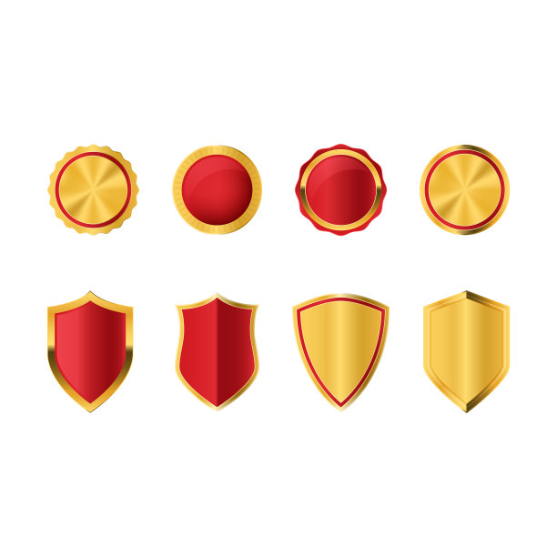 逼真详细的3d金盾集图片下载