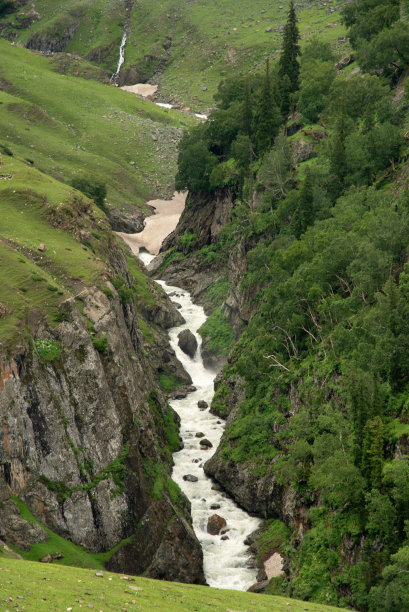 Jheelam河从蒂苏顶，查谟克什米尔，印度图片下载