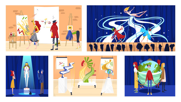 现代艺术画廊展览与创意图片下载