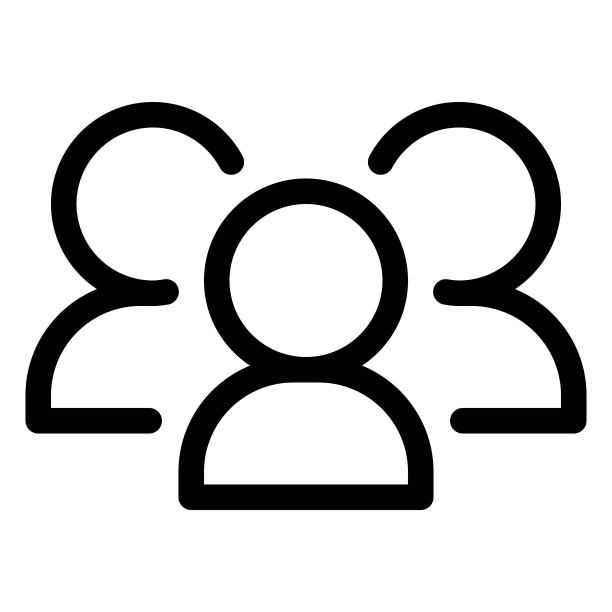 一群用户的图标插图在线条风格。社交媒体群个人资料图标。朋友的象征。图片下载