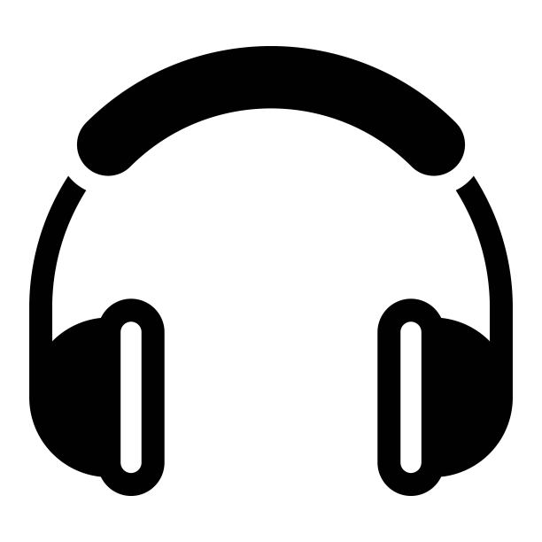 耳机图标在线风格。立体声耳机的信号。音乐，多媒体插图完美的网络和移动插图。媒体打开，取消静音标志。图片下载