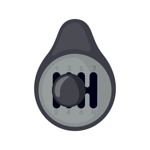 汽车变速箱图标在平面风格孤立的白色图片下载