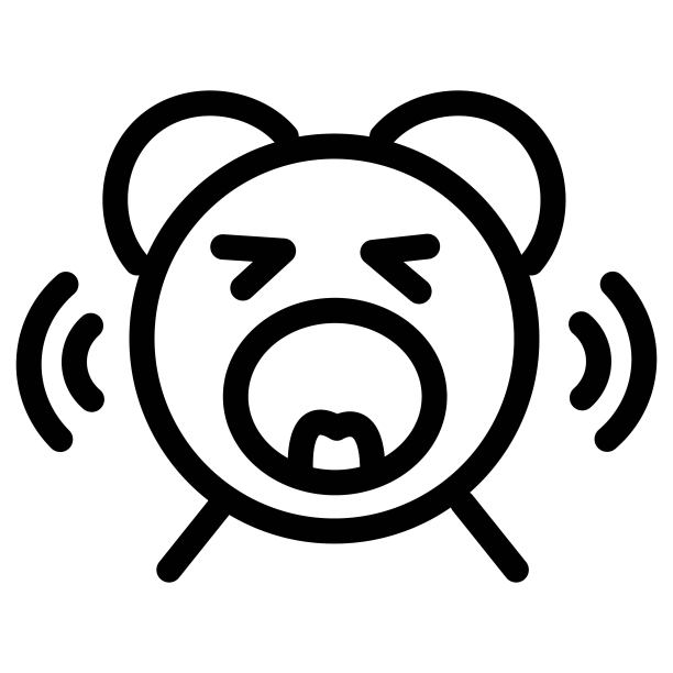 唤醒闹钟图标。响着熊的警报信号。图片下载