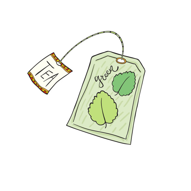 茶包图标。手绘打印。贴纸设计。图片下载