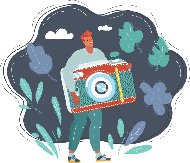 小个子男人，带着照相机图片下载