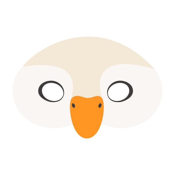 嘉年华面具鹅的插图。儿童聚会用眼罩。图片下载