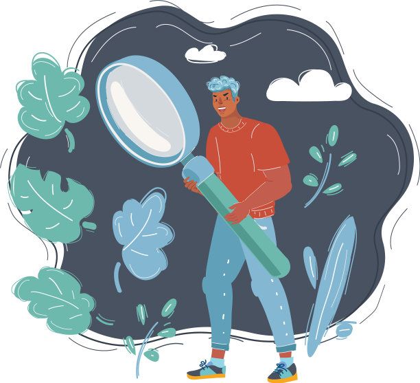 一个拿着大放大镜的人图片下载