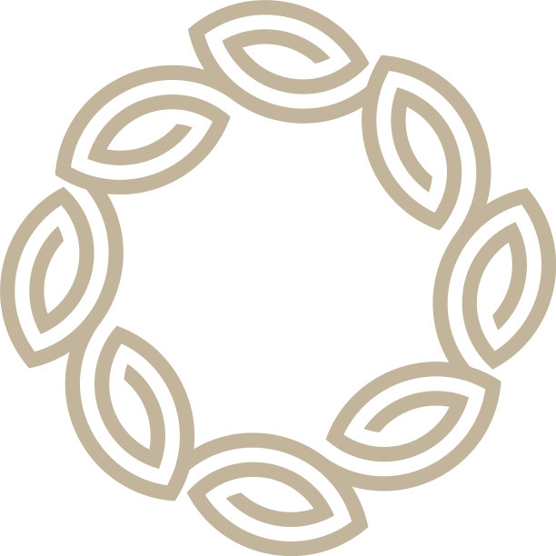 圆形标志框架与叶或花抽象图片下载