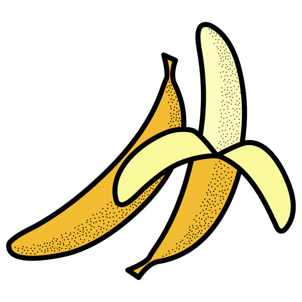 香蕉矢量插图的标志和图标或食品标签上的白色背景图片下载