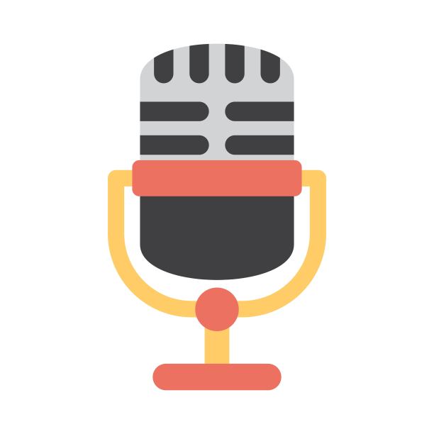 麦克风图标在平面风格。卡拉ok麦克风的象征。音乐工作室，演唱歌曲概念。图片下载