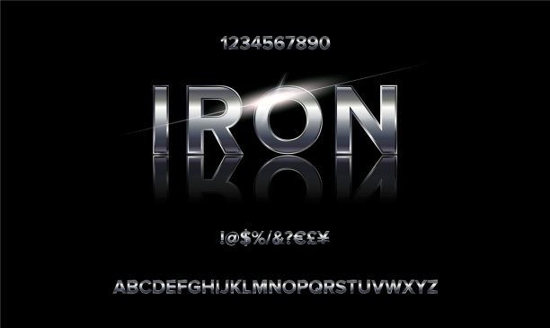 字母表80年代的复古字体图片下载