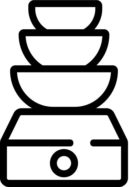 三碗双锅炉图标轮廓图片下载