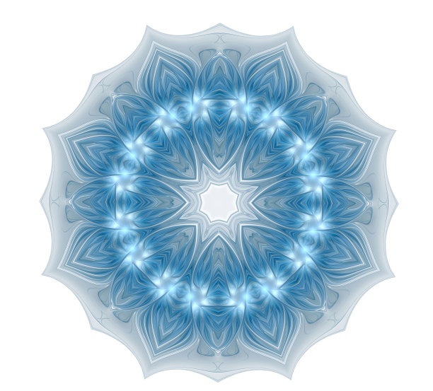 抽象的分形圆形蓝色图案图片下载