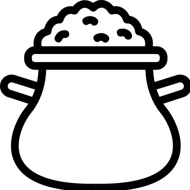 装满粥的壶与把手图标图片下载