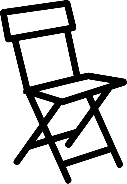 折叠下垂的椅子与背图标图片下载