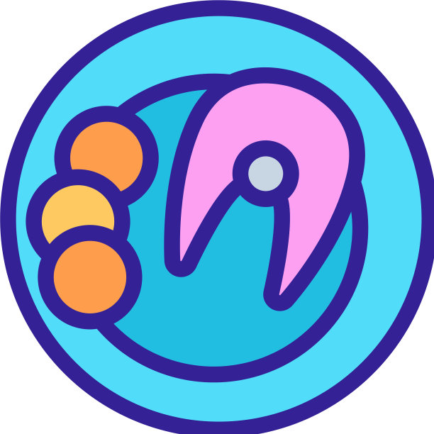 鱼排与柠檬片图标轮廓图片下载