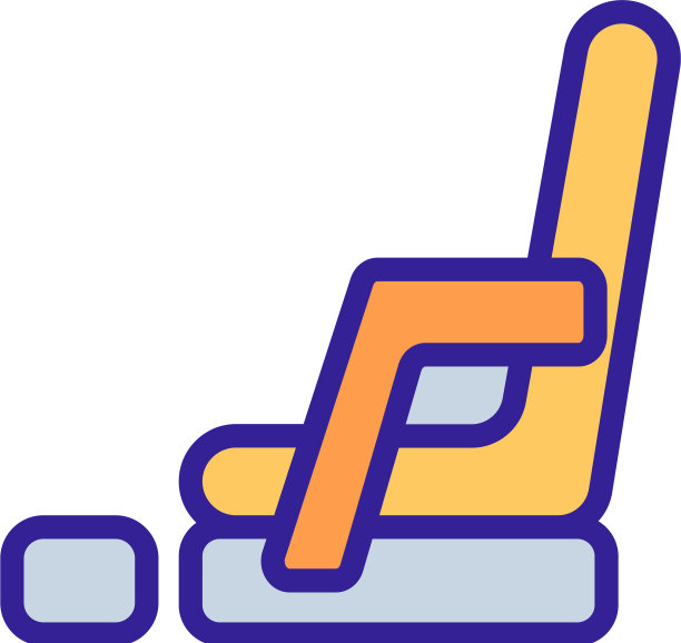 豪华躺椅与脚踏板图标图片下载