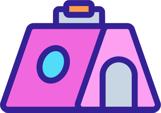 便携式犬舍图标轮廓图片下载