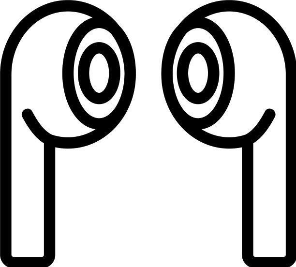 在耳廓上有规律的耳机图标轮廓图片下载