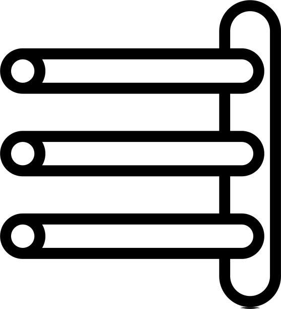 混合毛巾轨道与一个垂直管道图标图片下载