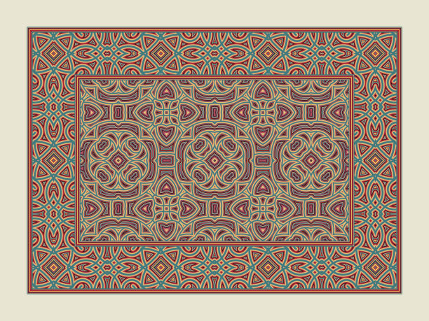 亚洲传统地毯多彩部落图片下载