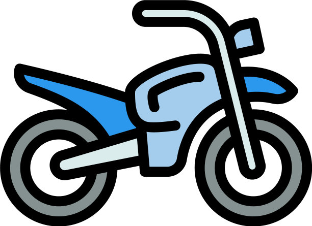 复古摩托车图标轮廓风格图片下载