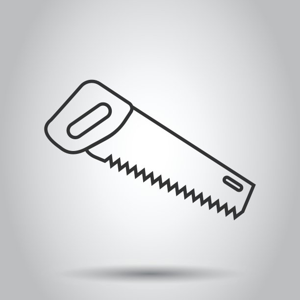 锯片图标在平坦的风格。工作工具矢量插图在白色孤立的背景。经营理念。图片下载