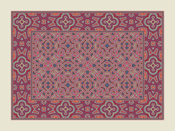 亚洲传统地毯多彩部落图片下载