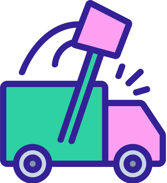 声音破碎的玻璃在卡车图标轮廓图片下载